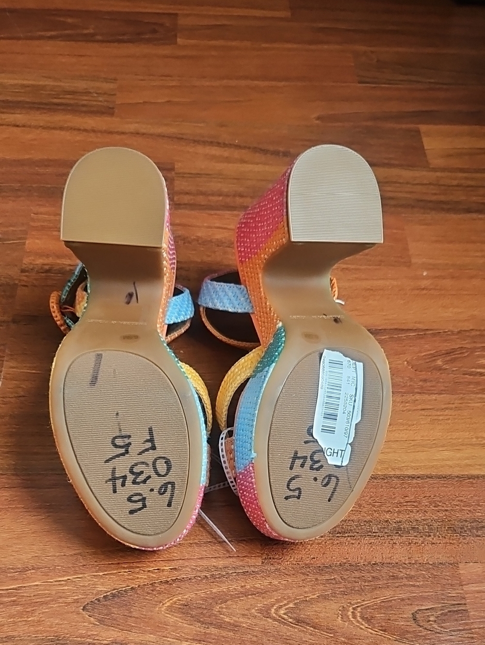 NWOT Chelsea And Violet 6.5 Platform Sandals Colorblock - Picture 7 of 7